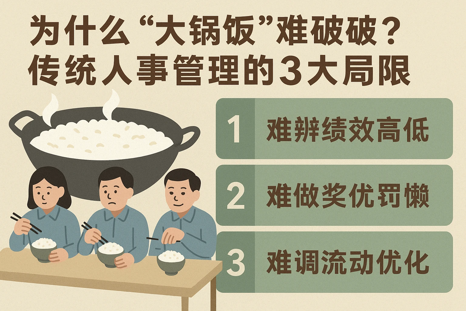为什么“大锅饭”难破？传统人事管理的3大局限