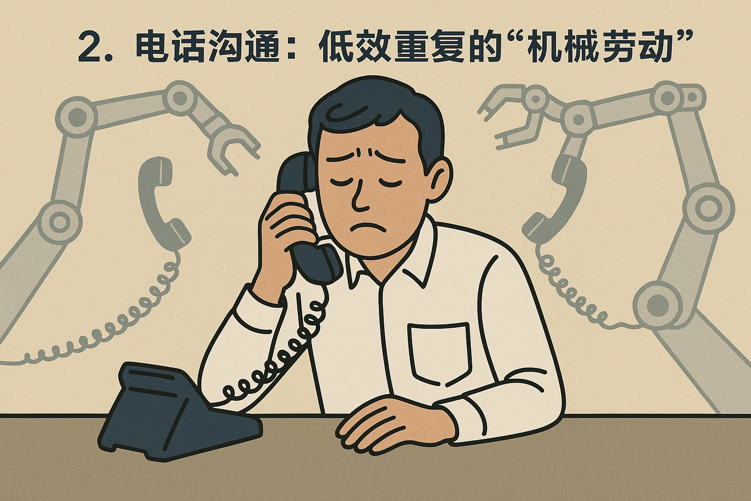 2. 电话沟通：低效重复的“机械劳动”