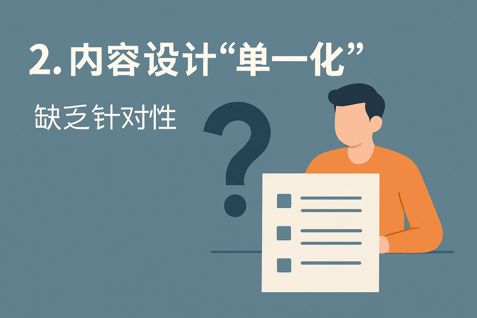 2. 内容设计“单一化”，缺乏针对性
