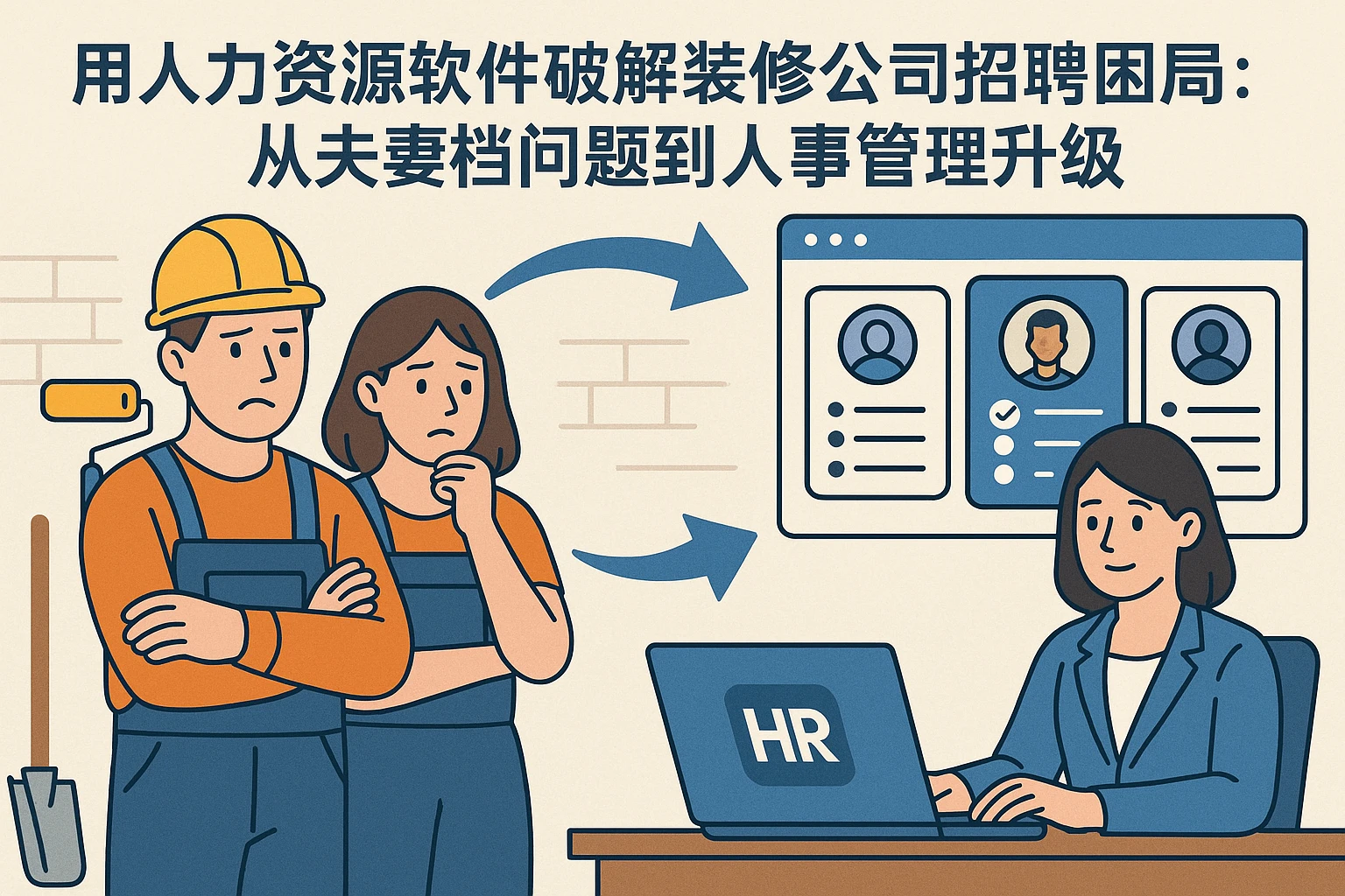 用人力资源软件破解装修公司招聘困局：从夫妻档问题到人事管理升级