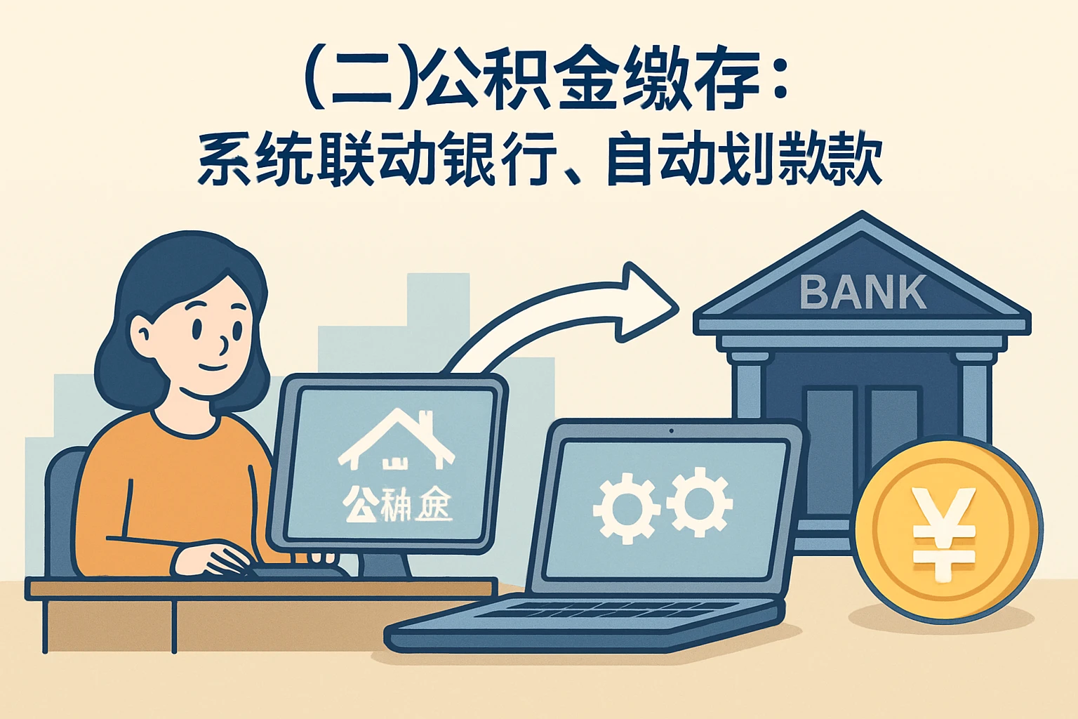 （二）公积金缴存：系统联动银行，自动划款