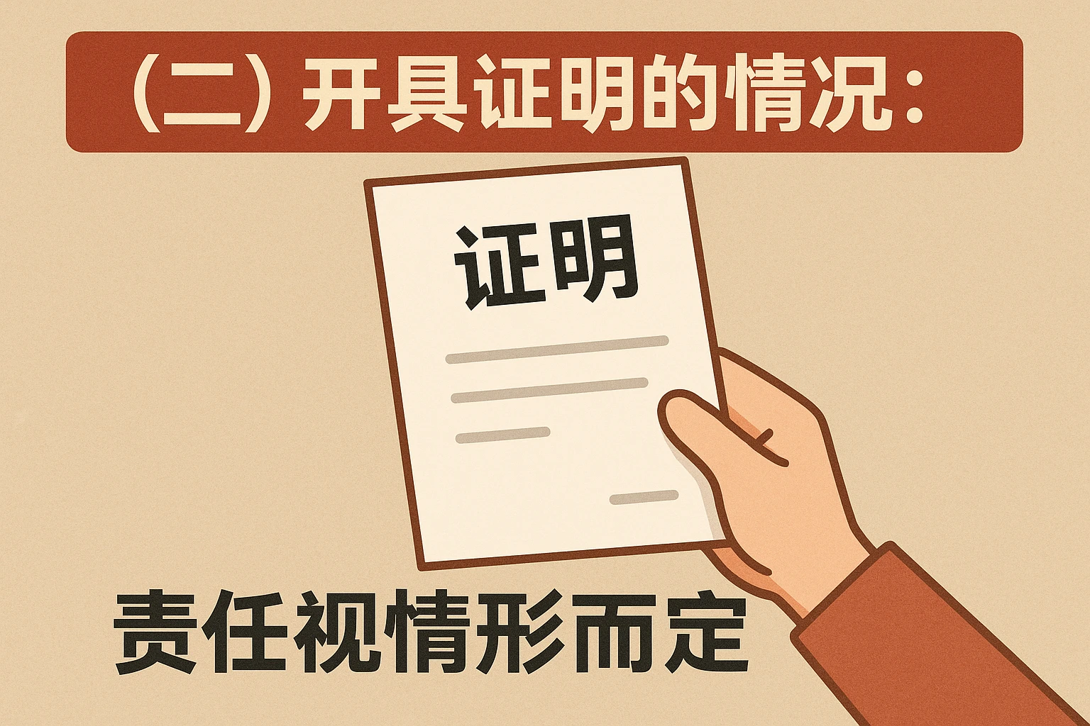 （二）开具证明的情况：责任视情形而定