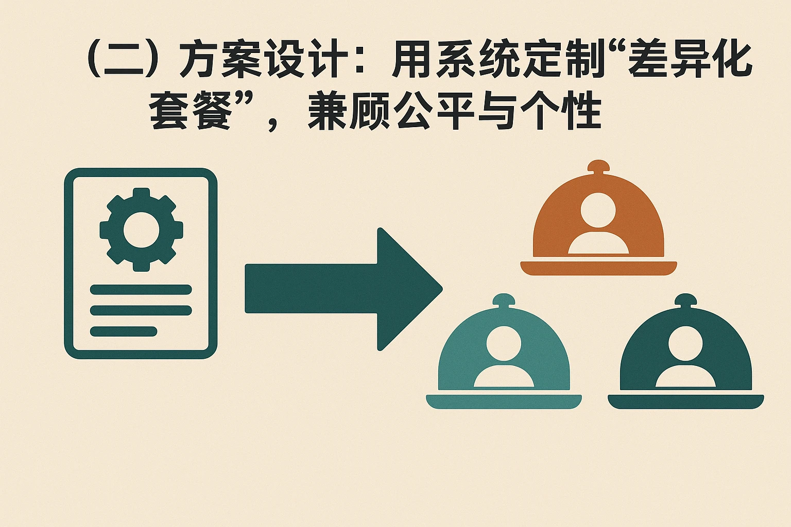 （二）方案设计：用系统定制“差异化套餐”，兼顾公平与个性