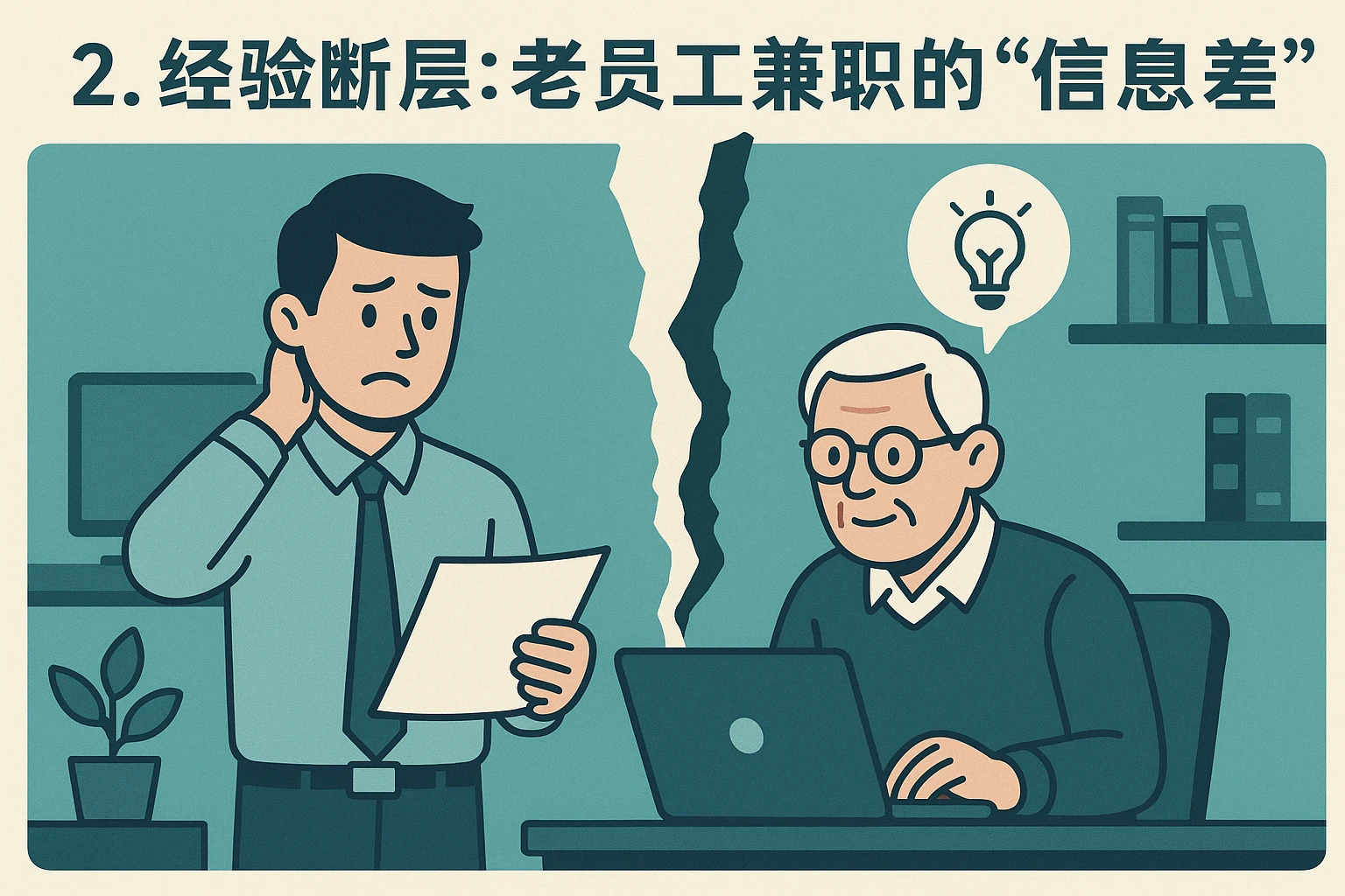 2. 经验断层：老员工兼职的“信息差”