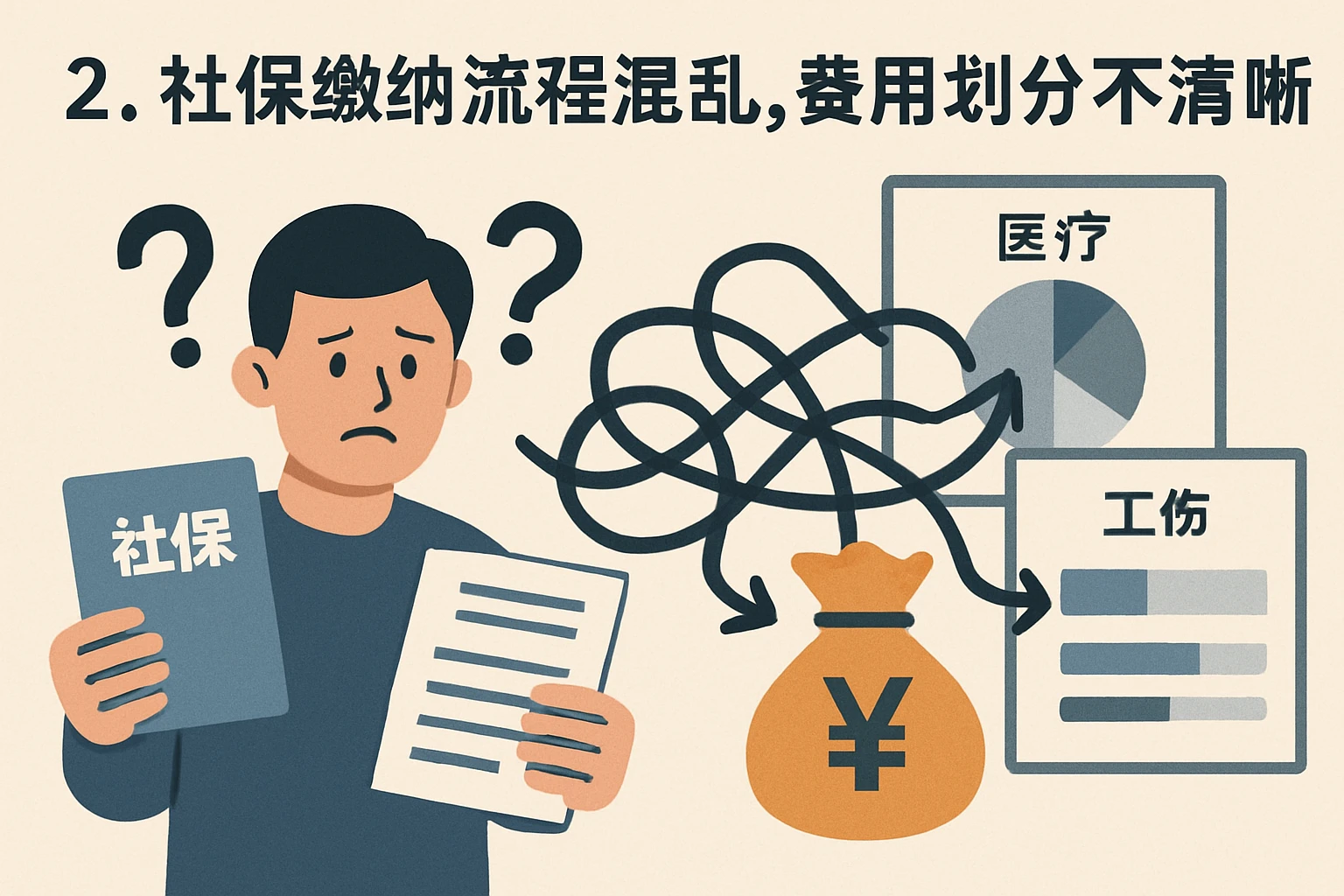 2. 社保缴纳流程混乱,费用划分不清晰