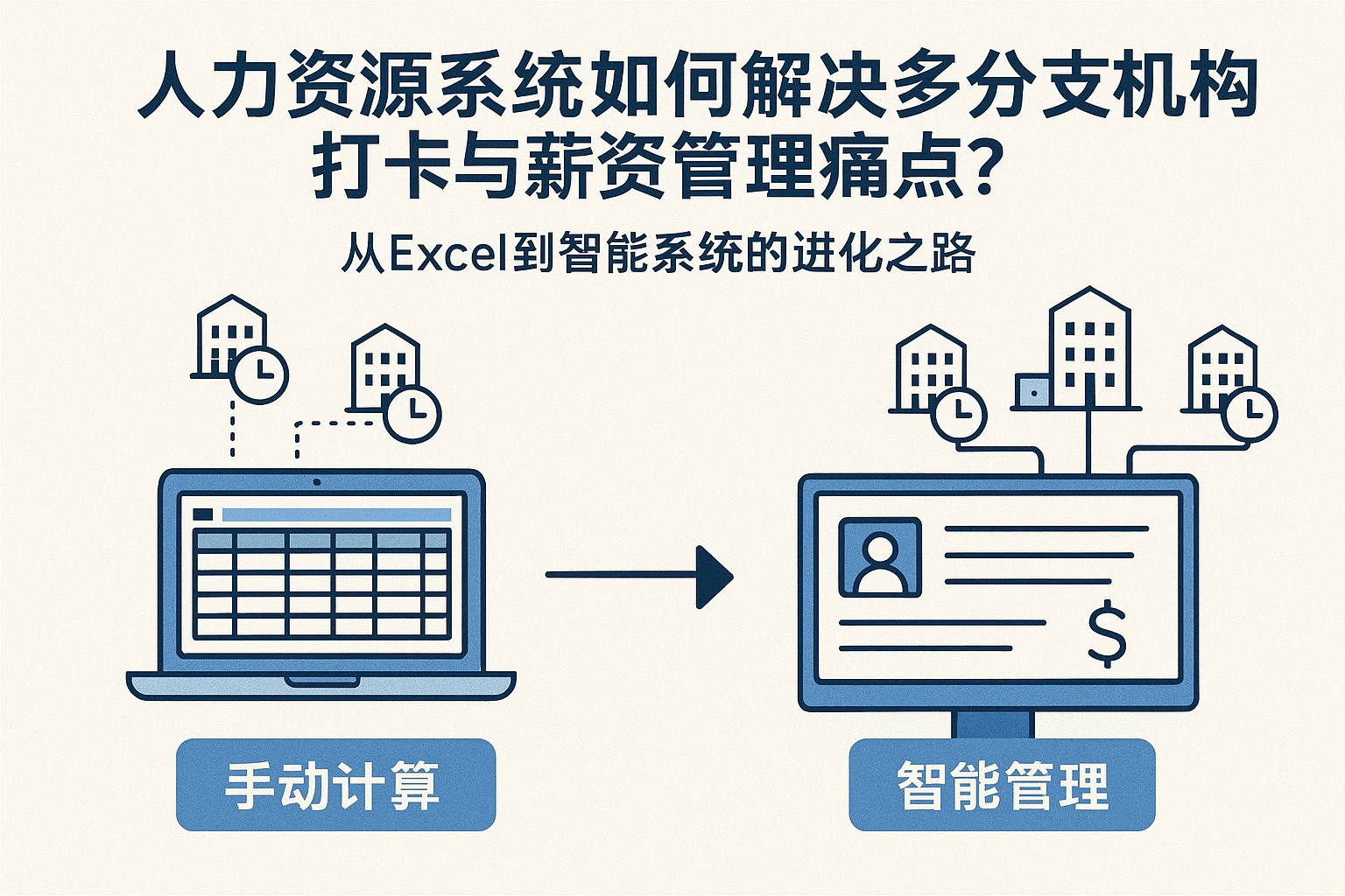 人力资源系统如何解决多分支机构打卡与薪资管理痛点？从Excel到智能系统的进化之路