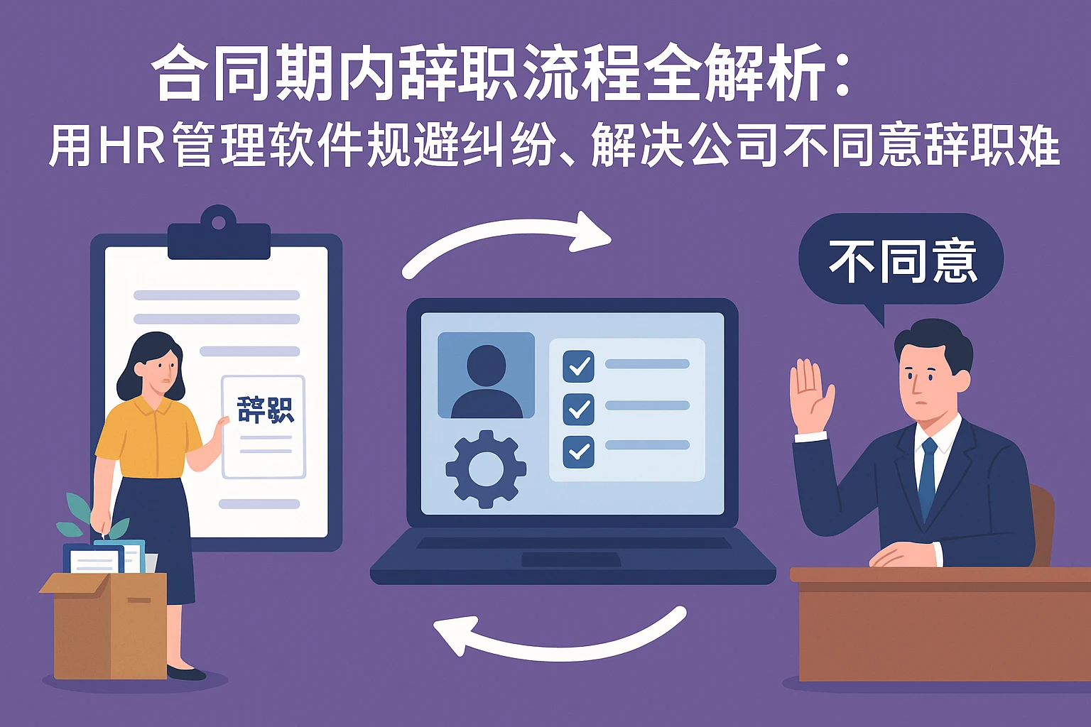 合同期内辞职流程全解析：用HR管理软件规避纠纷，解决公司不同意辞职难题