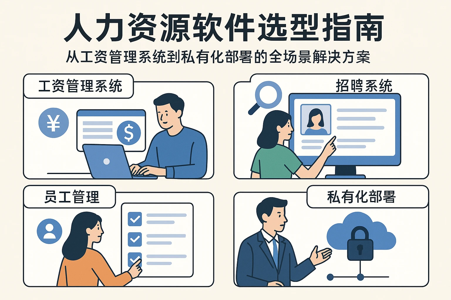 人力资源软件选型指南：从工资管理系统到私有化部署的全场景解决方案