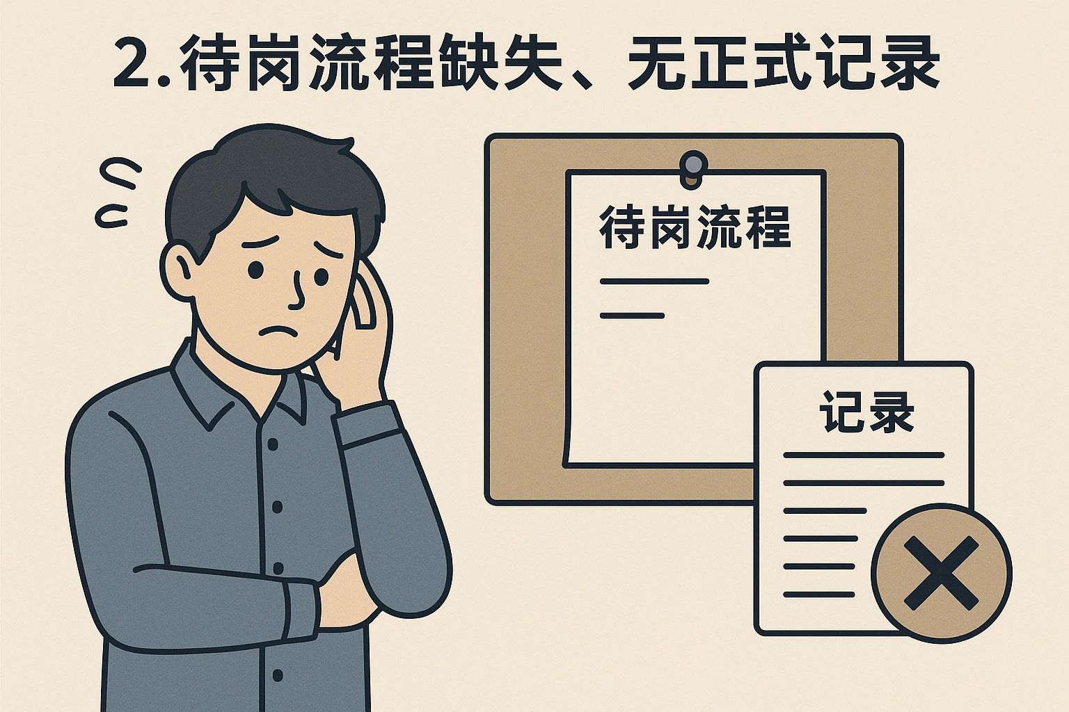 2. 待岗流程缺失，无正式记录