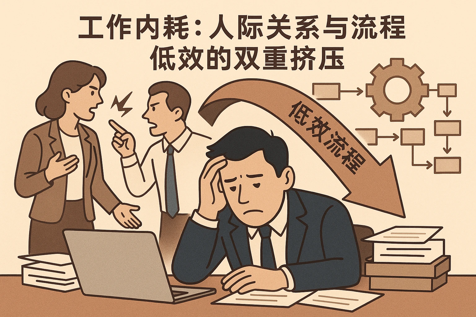 2. 工作内耗：人际关系与流程低效的双重挤压