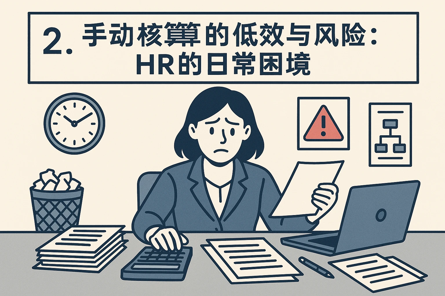 2. 手动核算的低效与风险：HR的日常困境