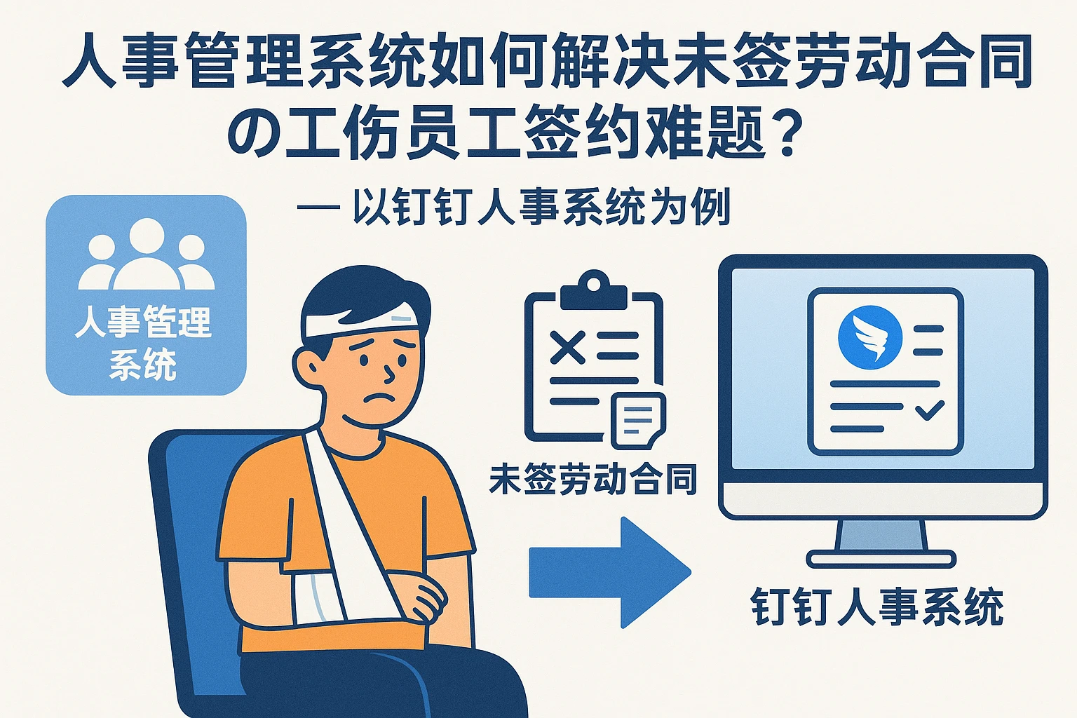 人事管理系统如何解决未签劳动合同的工伤员工签约难题？——以钉钉人事系统为例