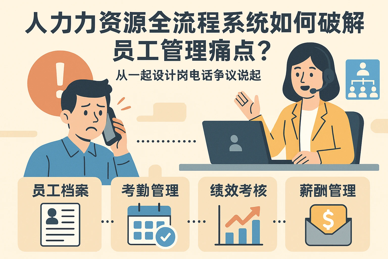 人力资源全流程系统如何破解员工管理痛点？从一起设计岗电话争议说起