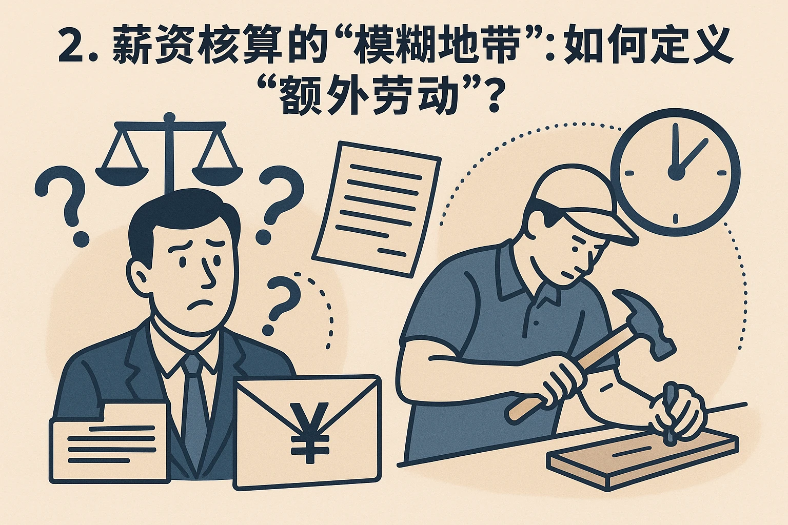 2. 薪资核算的“模糊地带”：如何定义“额外劳动”？