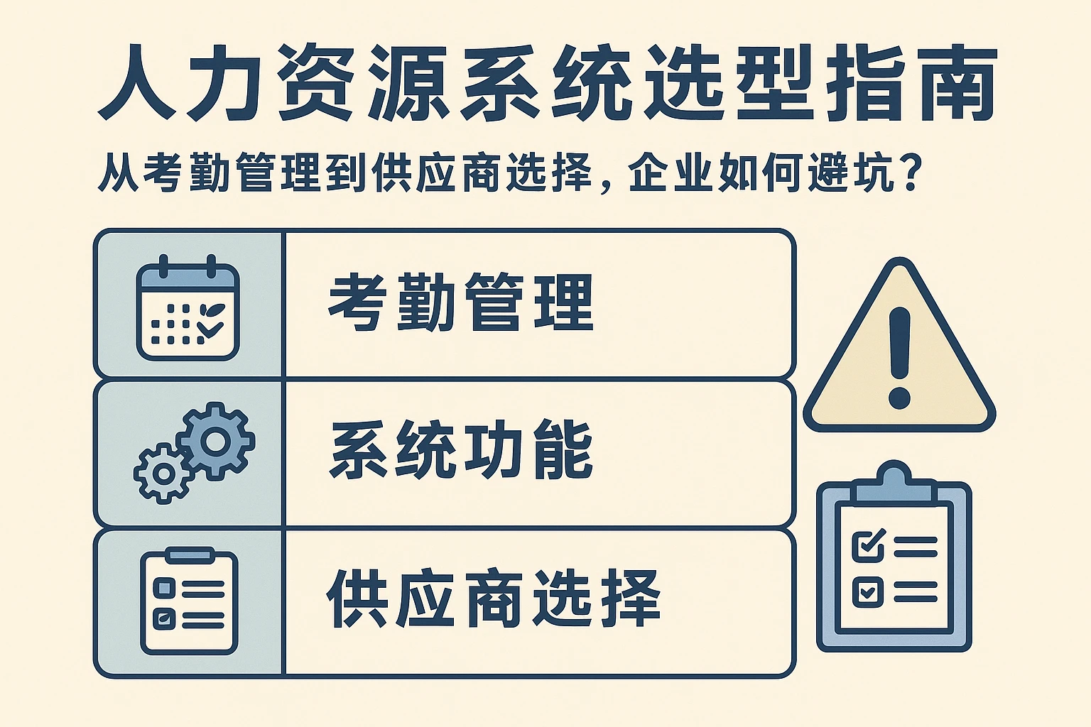 人力资源系统选型指南:从考勤管理到供应商选择,企业如何避坑?
