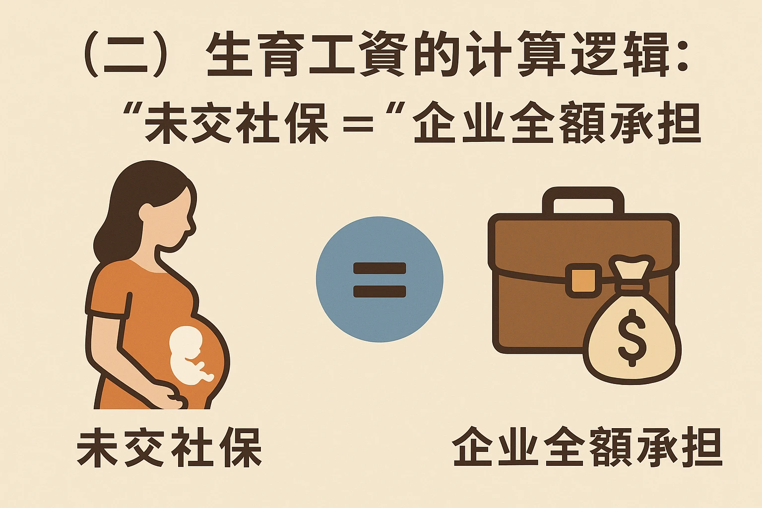 （二）生育工资的计算逻辑：“未交社保”=“企业全额承担”