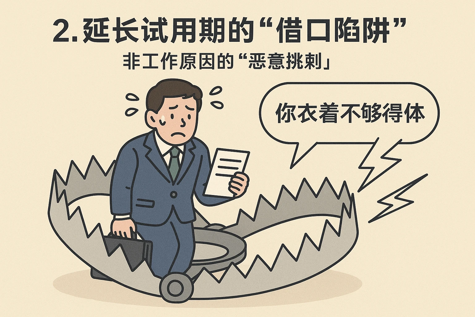 2. 延长试用期的“借口陷阱”：非工作原因的“恶意挑刺”