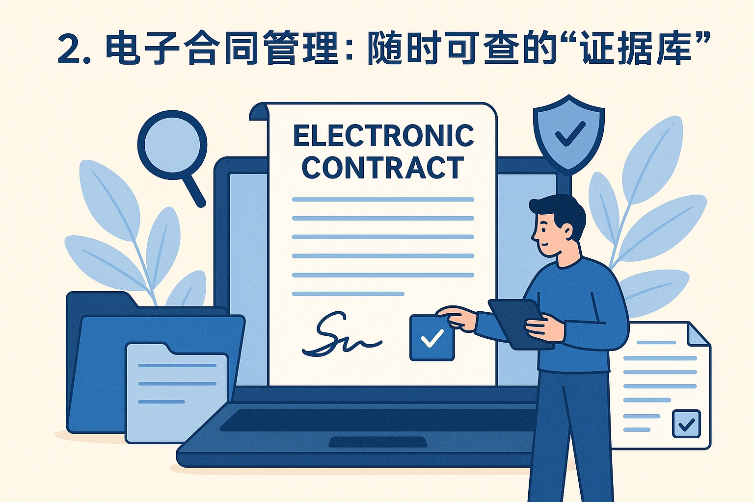 2. 电子合同管理:随时可查的“证据库”