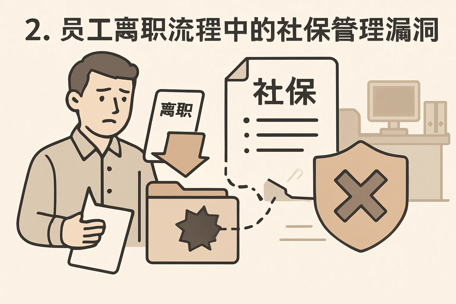2. 员工离职流程中的社保管理漏洞