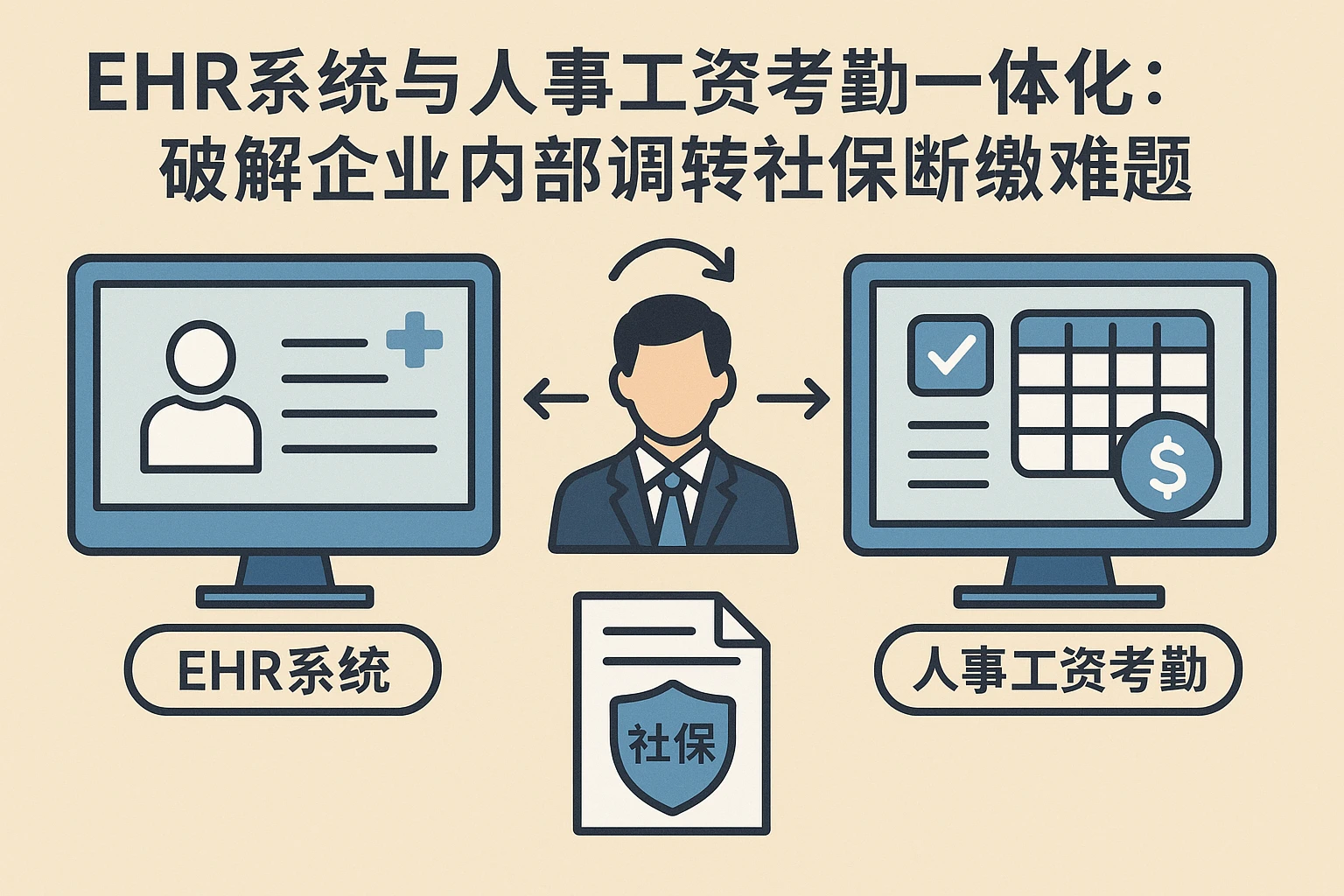 EHR系统与人事工资考勤一体化：破解企业内部调转社保断缴难题