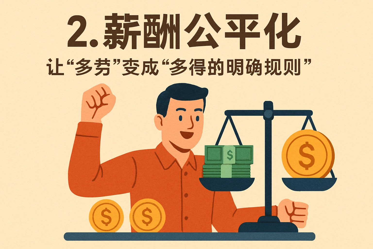 2. 薪酬公平化：让“多劳”变成“多得的明确规则”