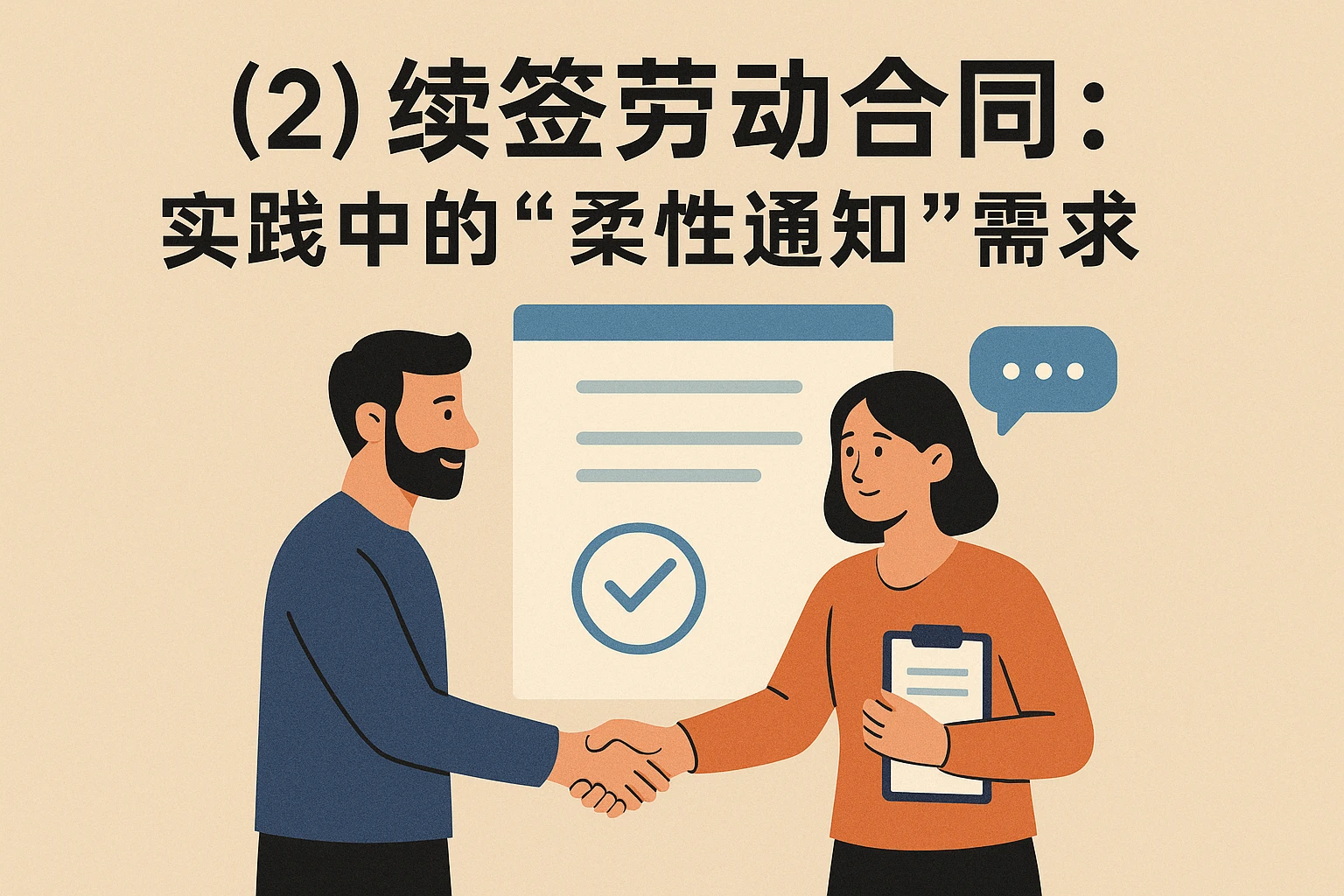 (2)续签劳动合同:实践中的“柔性通知”需求