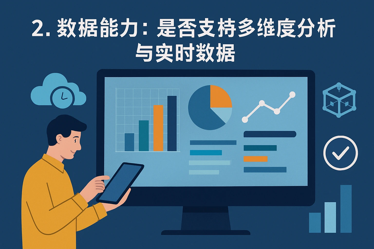 2. 数据能力：是否支持多维度分析与实时数据