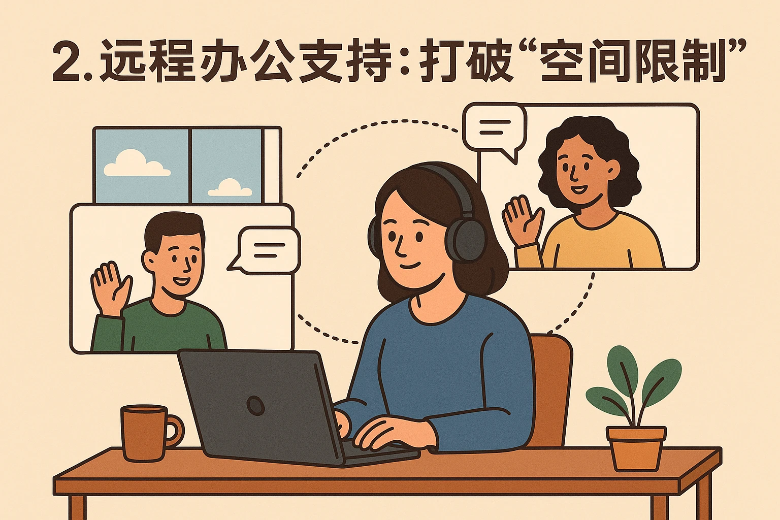 2. 远程办公支持：打破“空间限制”