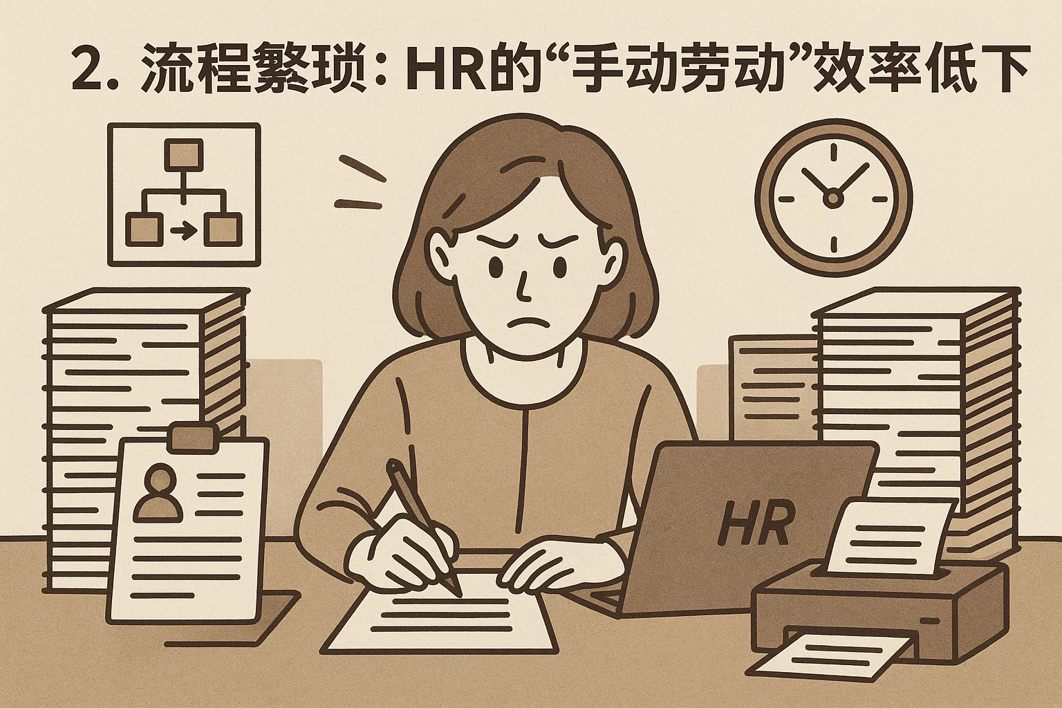 2. 流程繁琐：HR的“手动劳动”效率低下