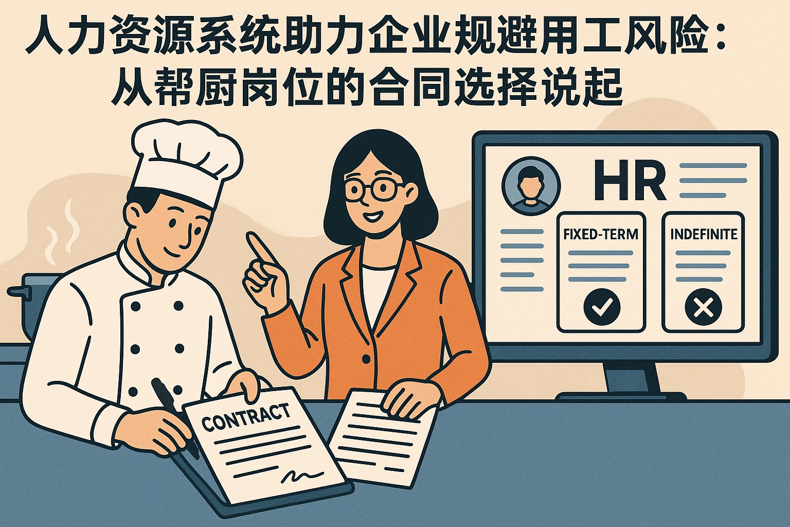 人力资源系统助力企业规避用工风险：从帮厨岗位的合同选择说起