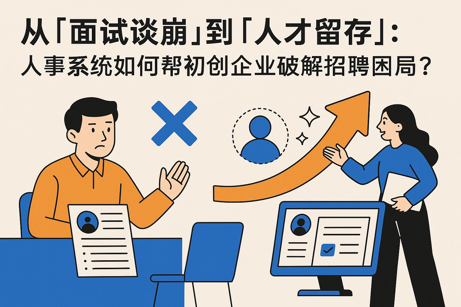 从「面试谈崩」到「人才留存」：人事系统如何帮初创企业破解招聘困局？