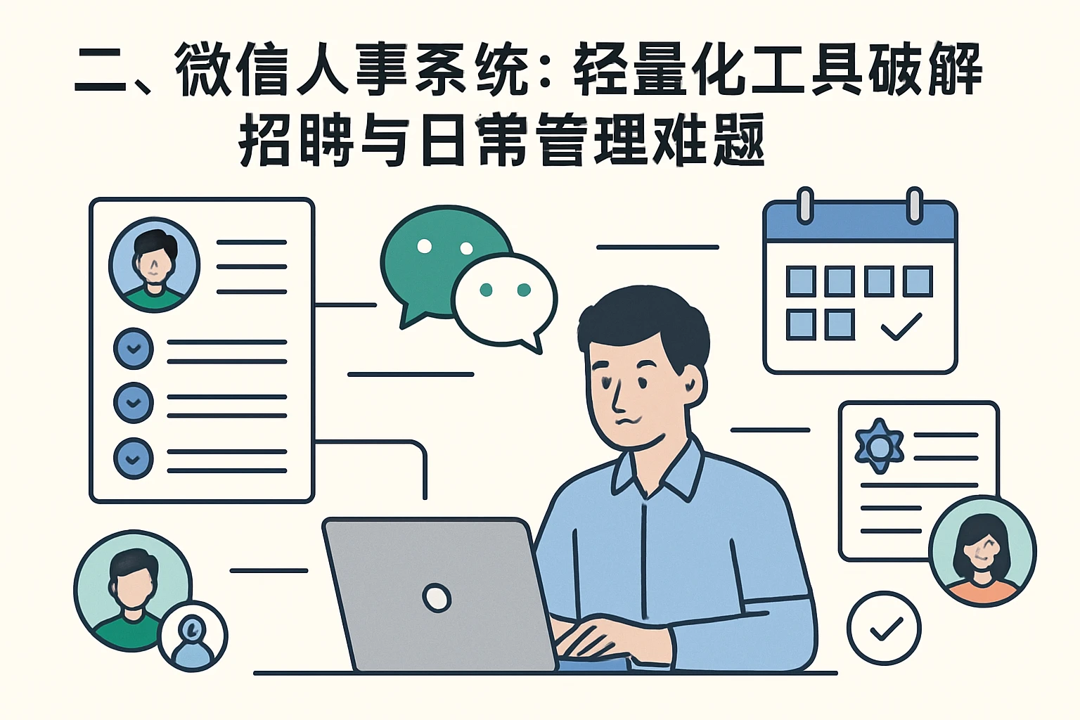 二、微信人事系统：轻量化工具破解招聘与日常管理难题