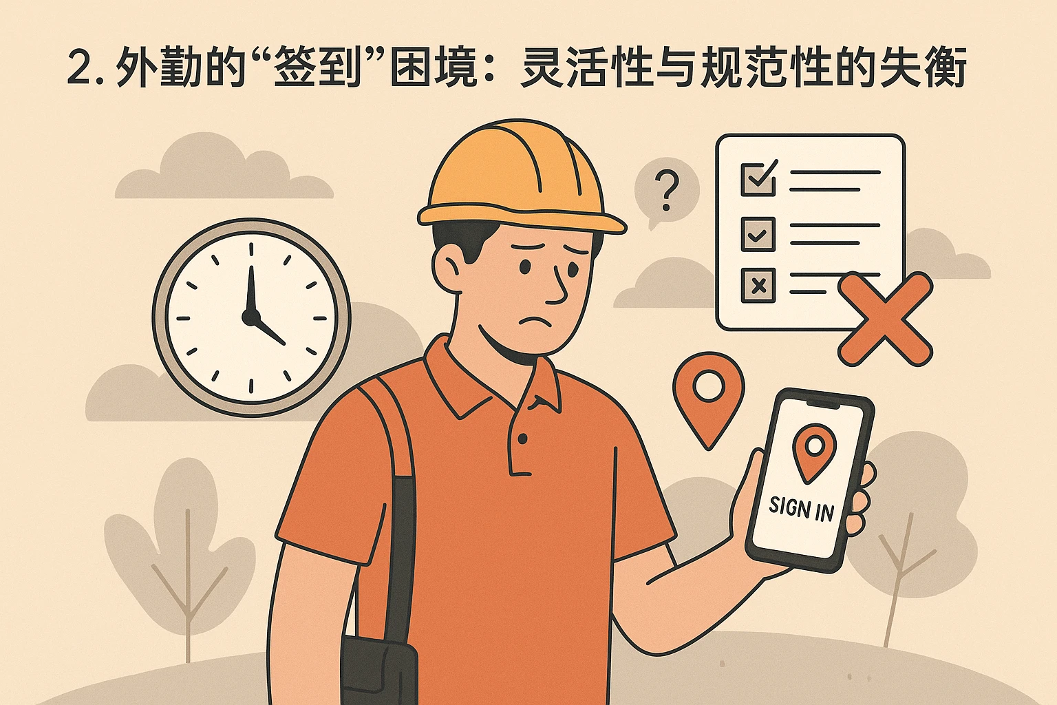 2. 外勤的“签到”困境：灵活性与规范性的失衡
