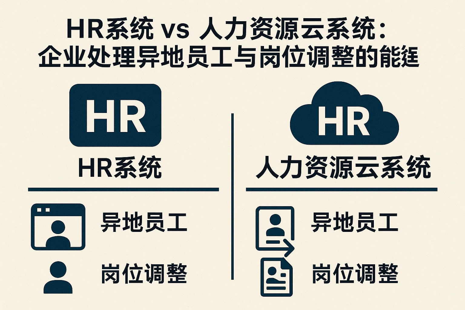 HR系统 vs 人力资源云系统：企业处理异地员工与岗位调整的功能选择指南
