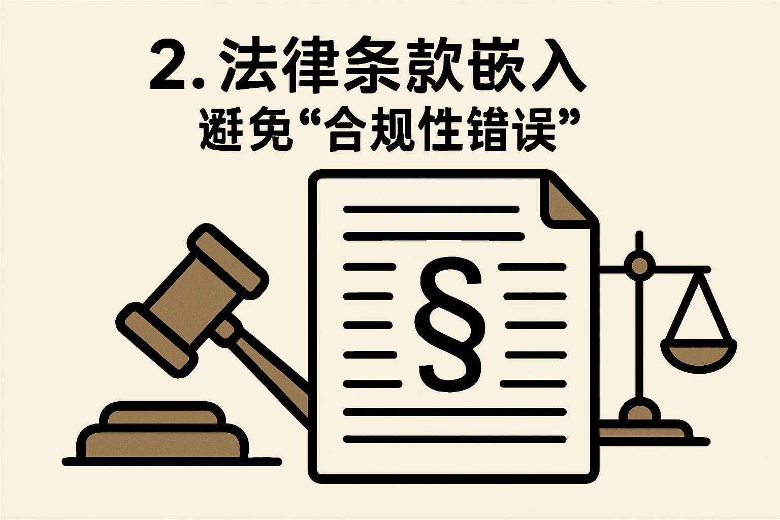 2. 法律条款嵌入：避免“合规性错误”