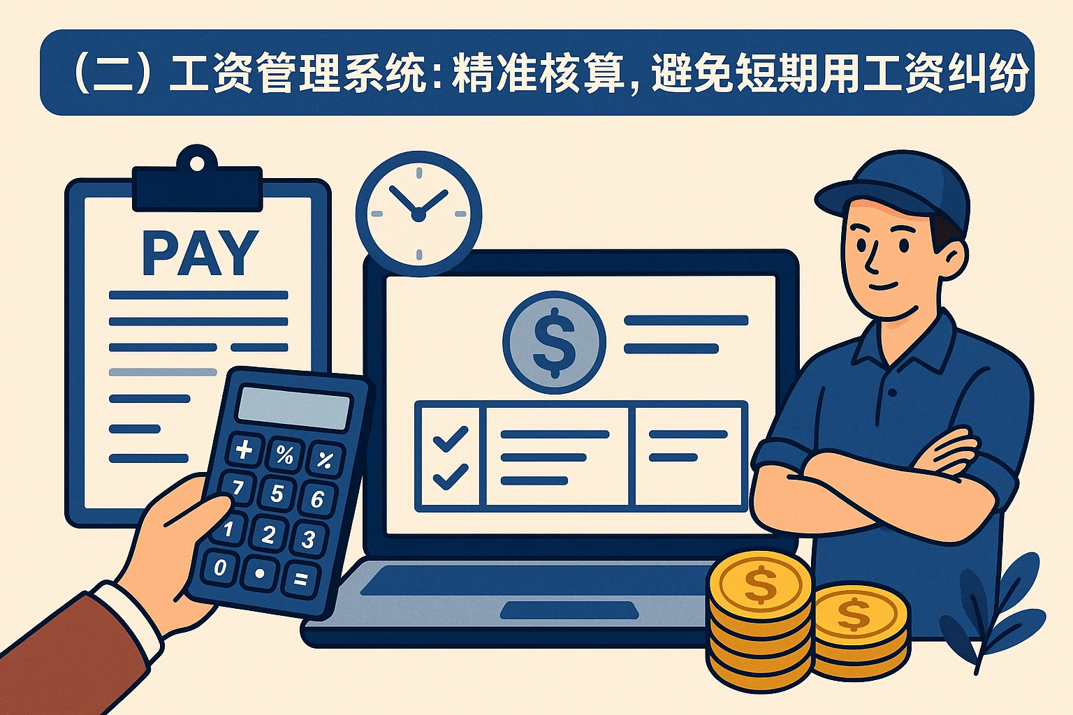 （二）工资管理系统：精准核算，避免短期用工工资纠纷