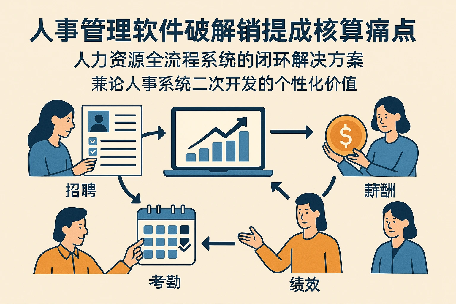 人事管理软件破解销售提成核算痛点：人力资源全流程系统的闭环解决方案兼论人事系统二次开发的个性化价值