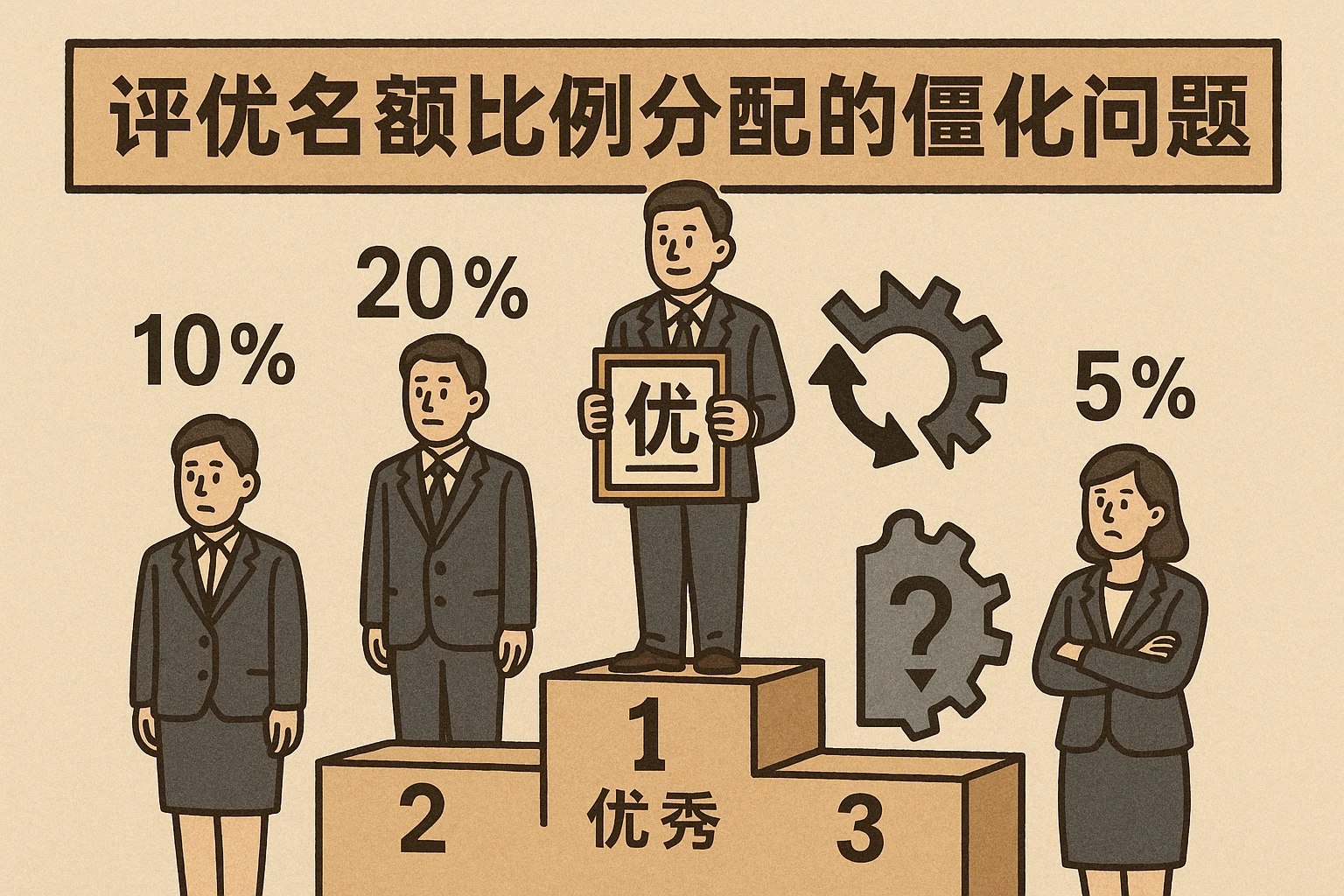 2. 评优名额比例分配的僵化问题