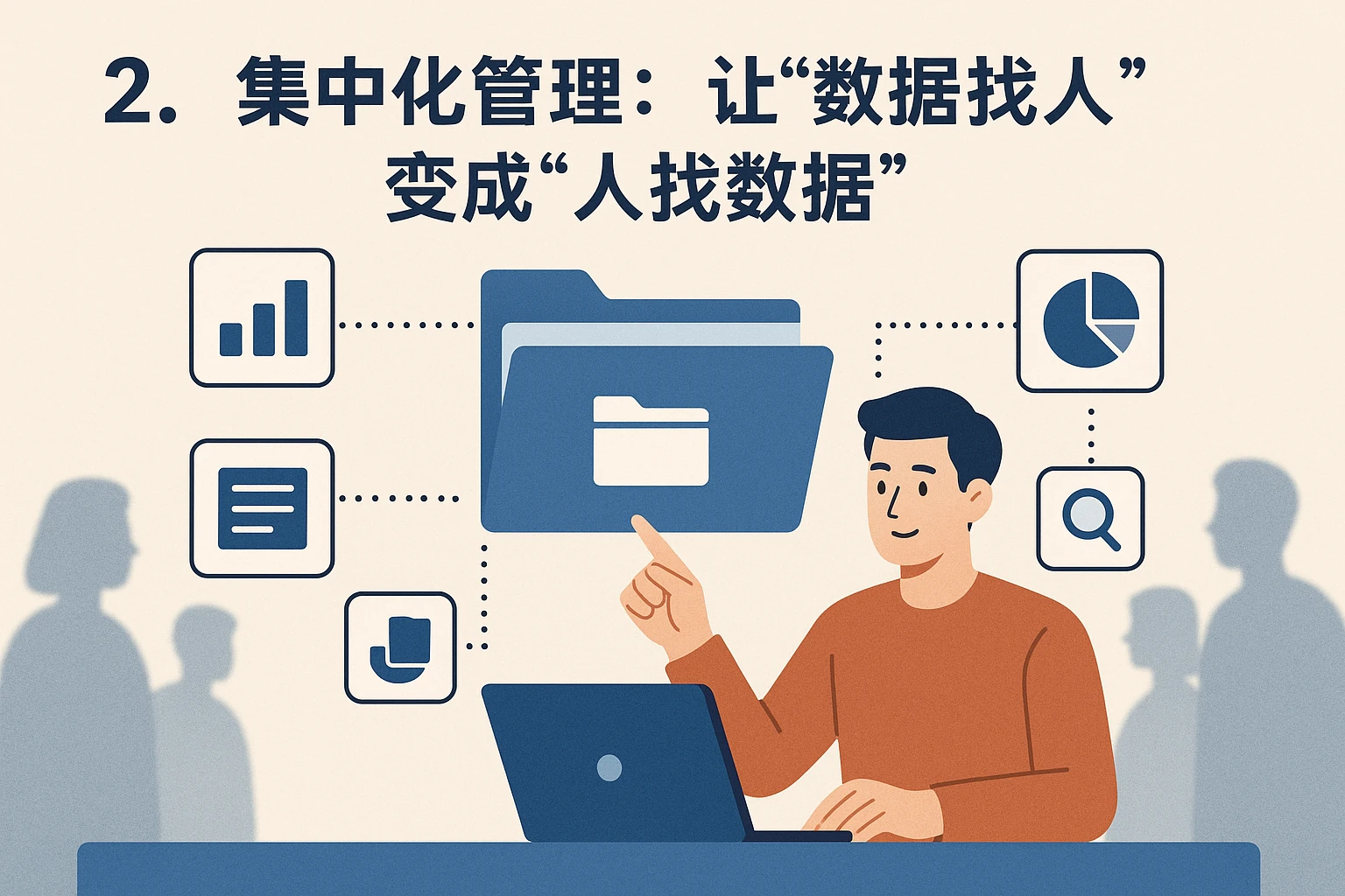 2. 集中化管理：让“数据找人”变成“人找数据”