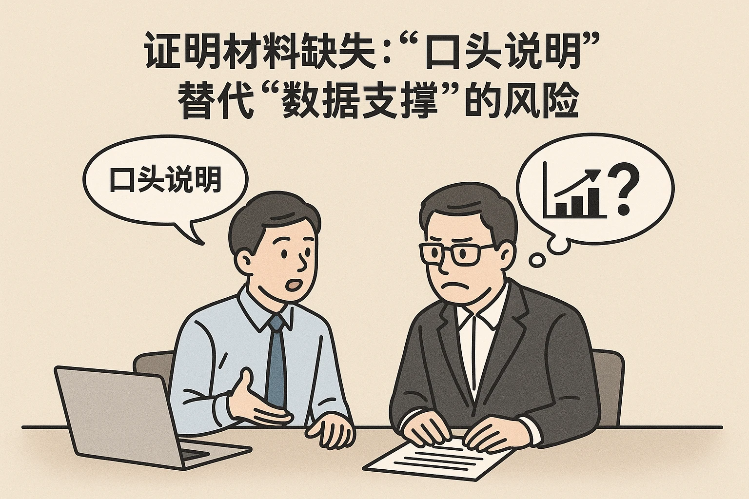 2. 证明材料缺失：“口头说明”替代“数据支撑”的风险
