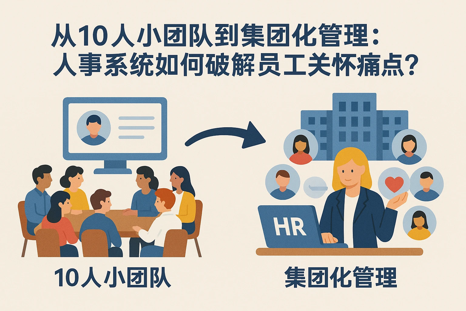 从10人小团队到集团化管理：人事系统如何破解员工关怀痛点？