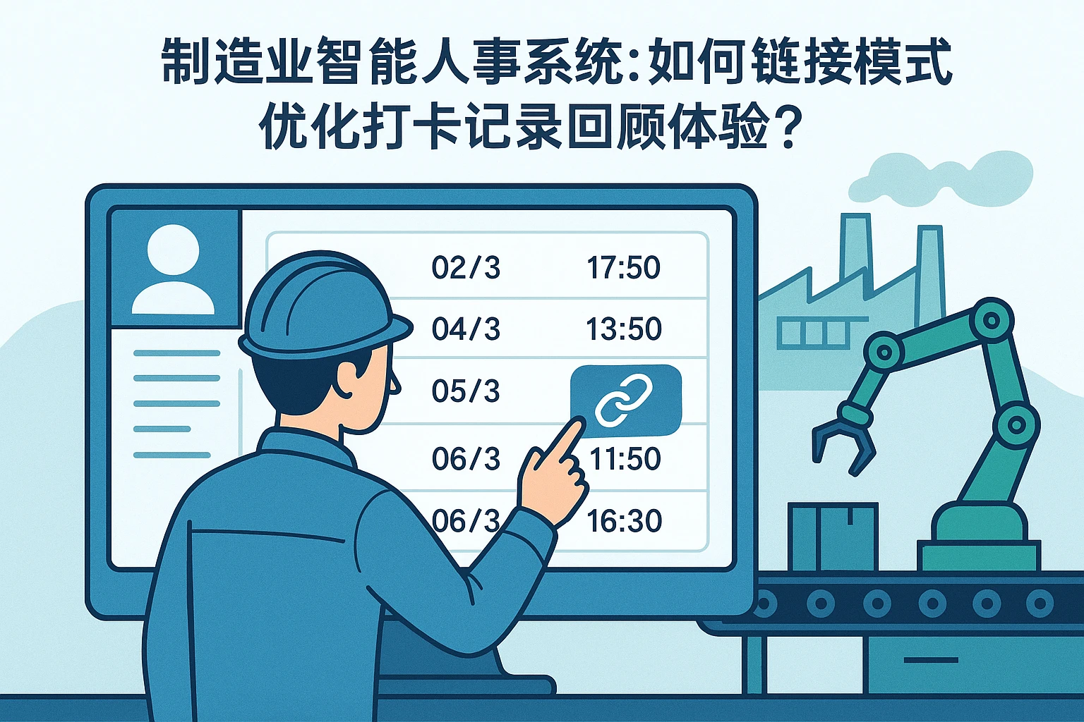 制造业智能人事系统：如何用链接模式优化打卡记录回顾体验？
