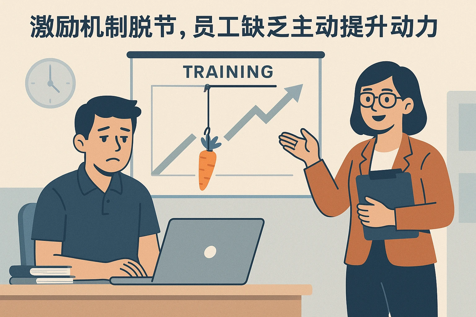 2. 激励机制脱节，员工缺乏主动提升动力