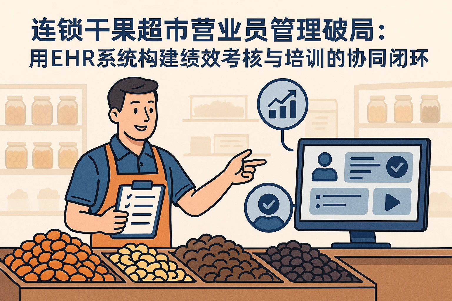 连锁干果超市营业员管理破局：用EHR系统构建绩效考核与培训的协同闭环
