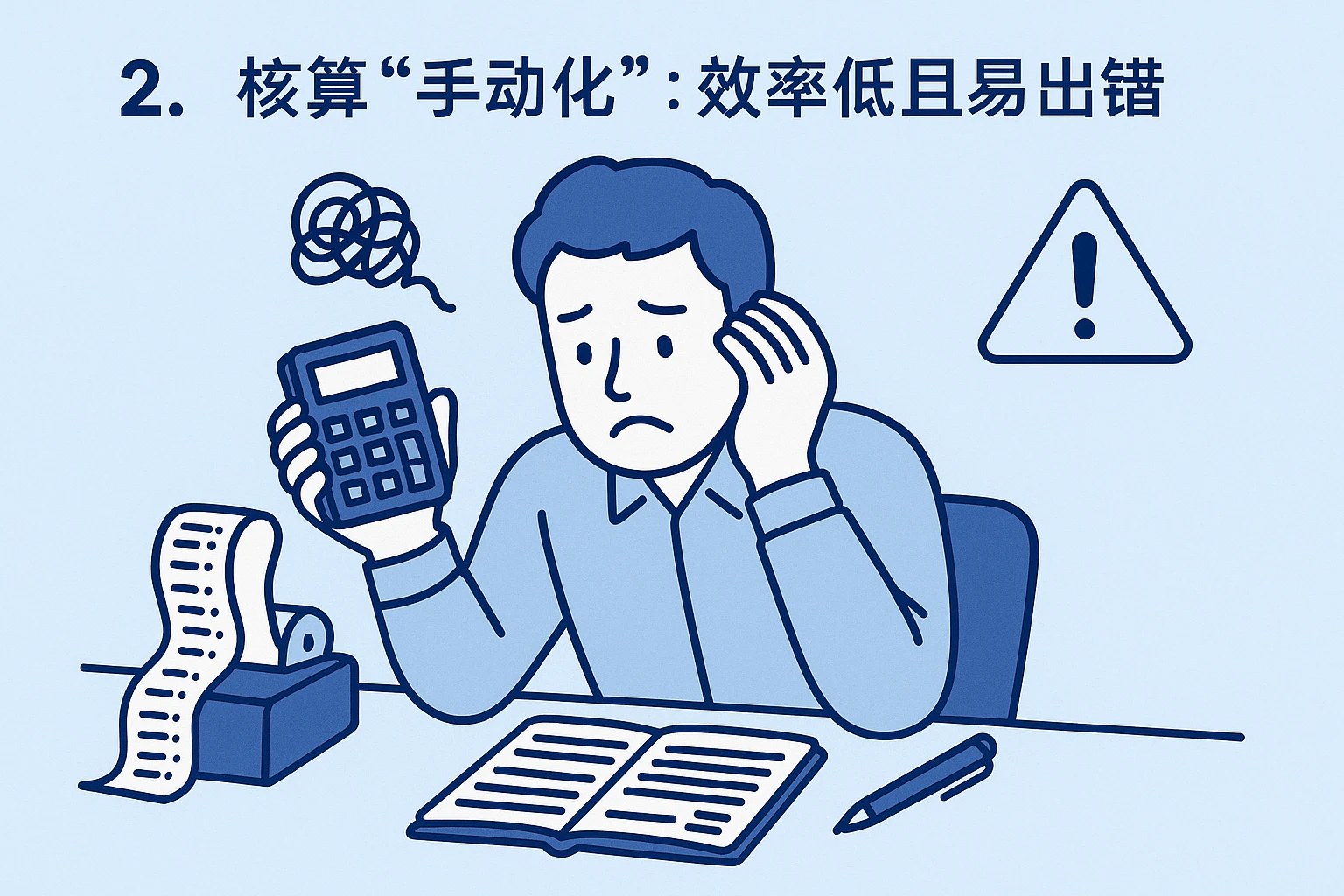 2. 核算“手动化”：效率低且易出错