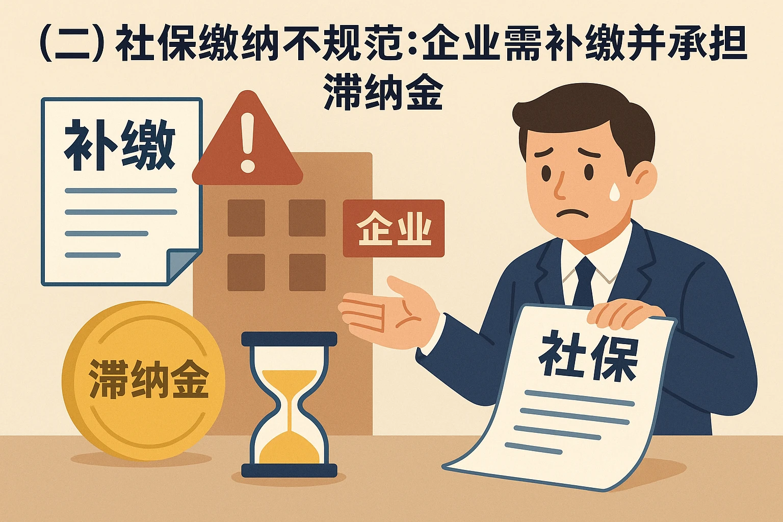 （二）社保缴纳不规范：企业需补缴并承担滞纳金