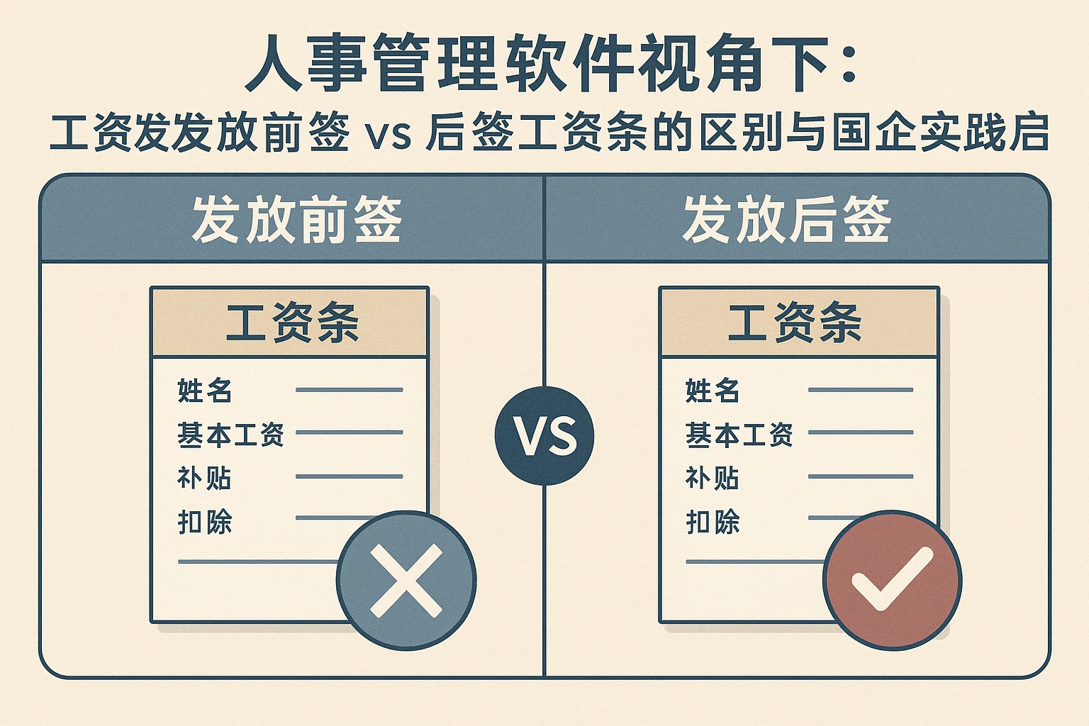 人事管理软件视角下：工资发放前签vs后签工资条的区别与国企实践启示