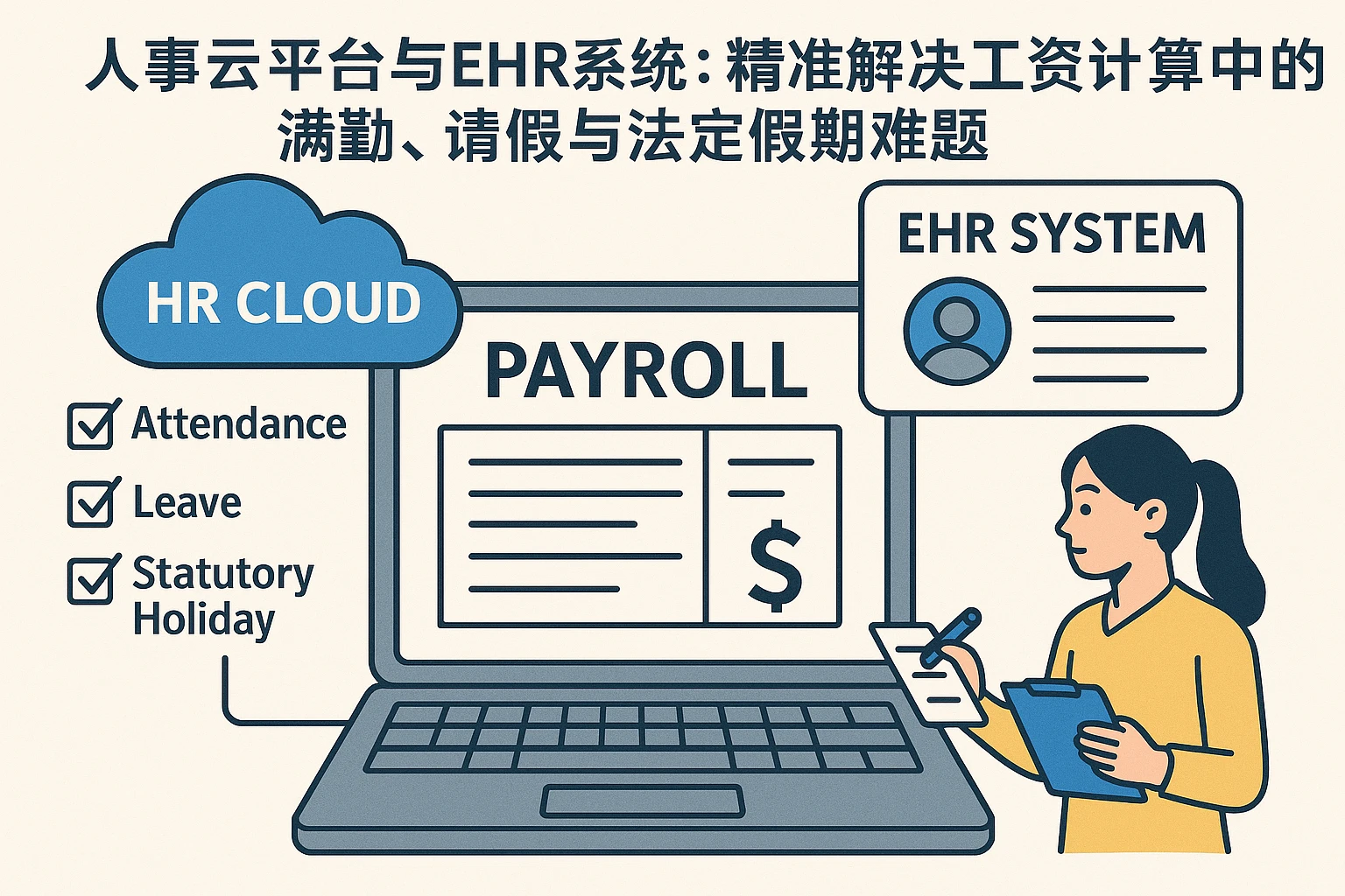 人事云平台与EHR系统：精准解决工资计算中的满勤、请假与法定假期难题