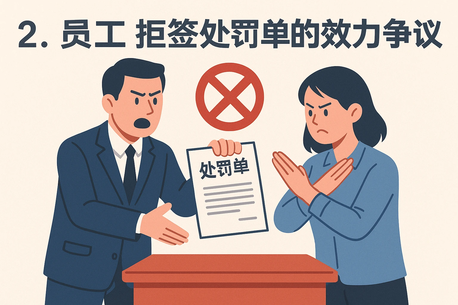 2. 员工拒签处罚单的效力争议