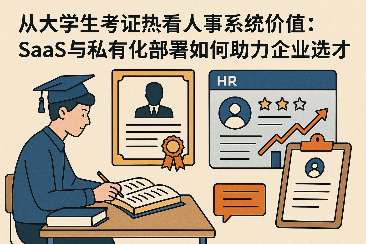 从大学生考证热看人事系统价值：SaaS与私有化部署如何助力企业选才